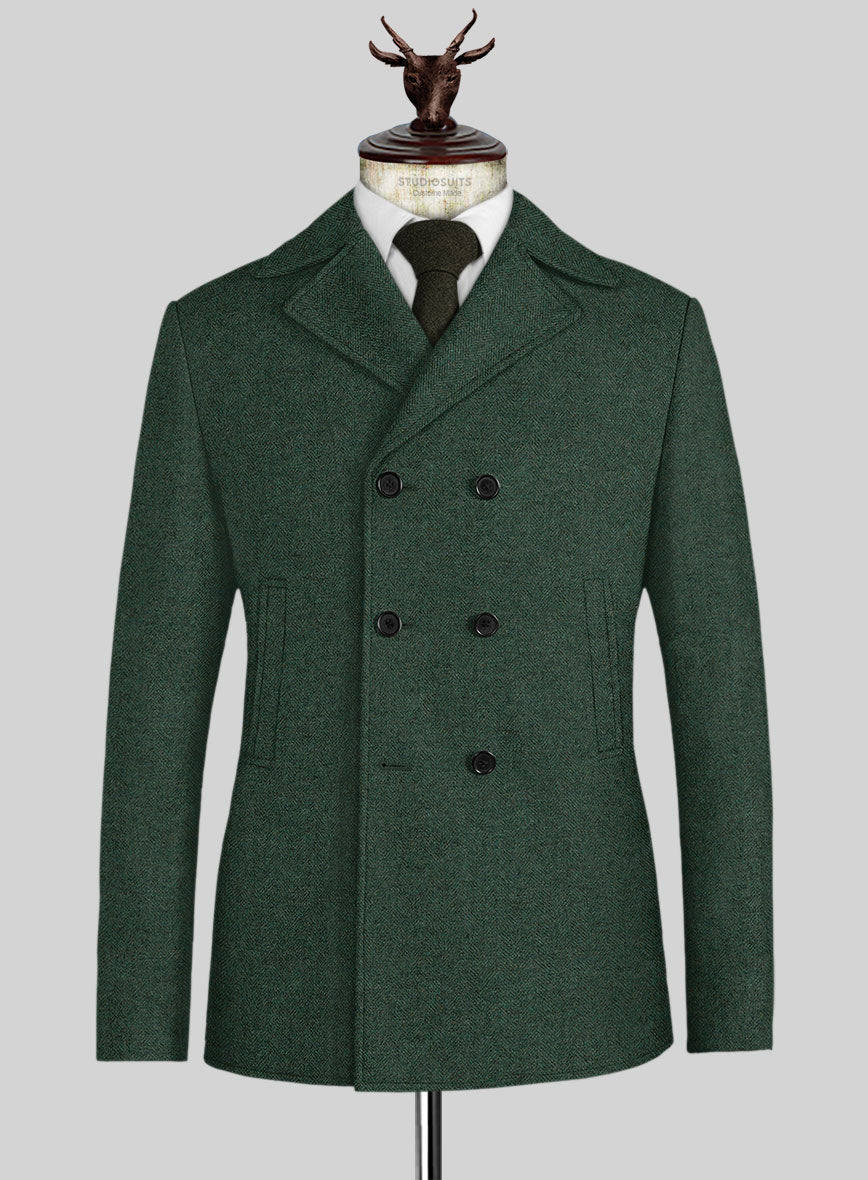 Army green peacoat mens on sale