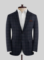 Italian Lark Blue Checks Flannel Suit - StudioSuits