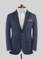 Italian Murano Leopo Blue Wool Linen Jacket - StudioSuits