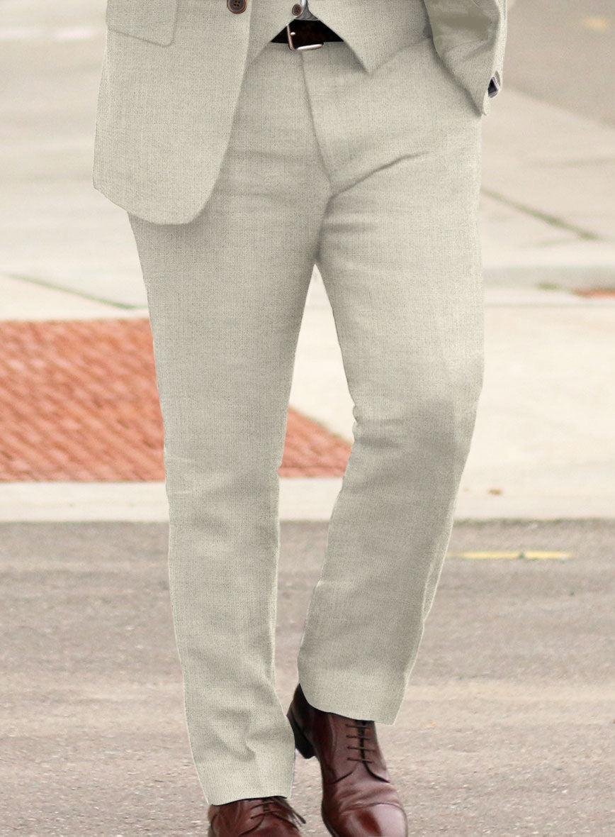 Solbiati Stone Beige Linen Pants - StudioSuits