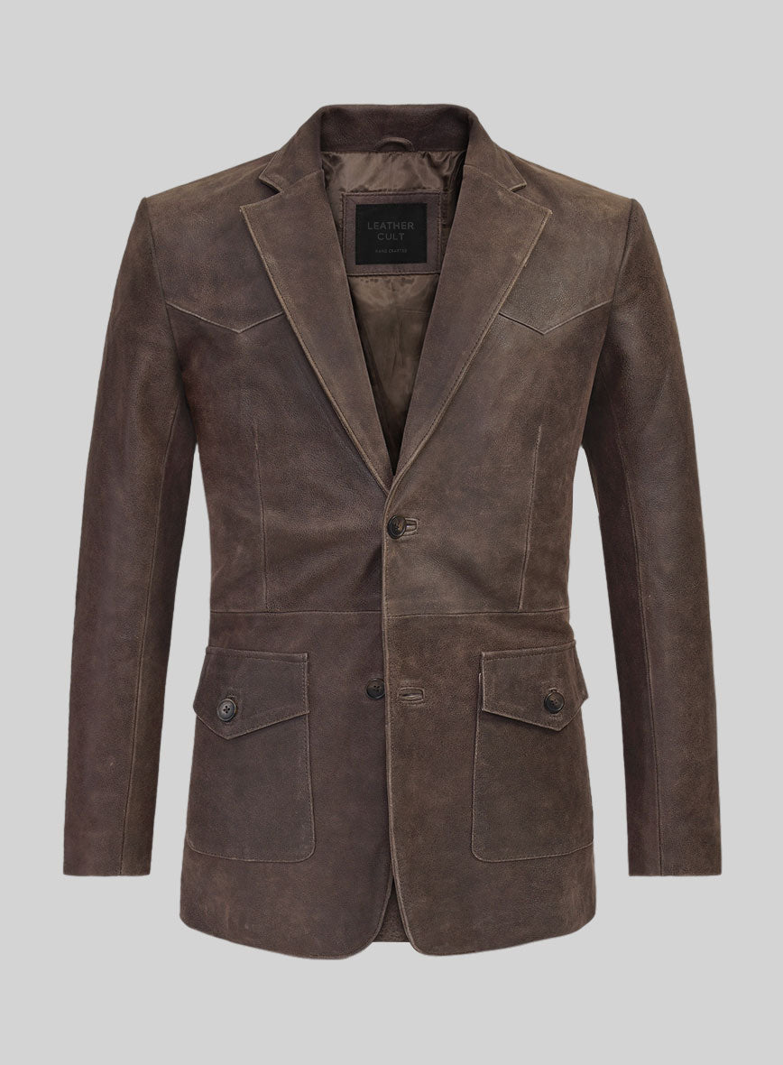 Men's Western Leather Blazer by StudioSuits