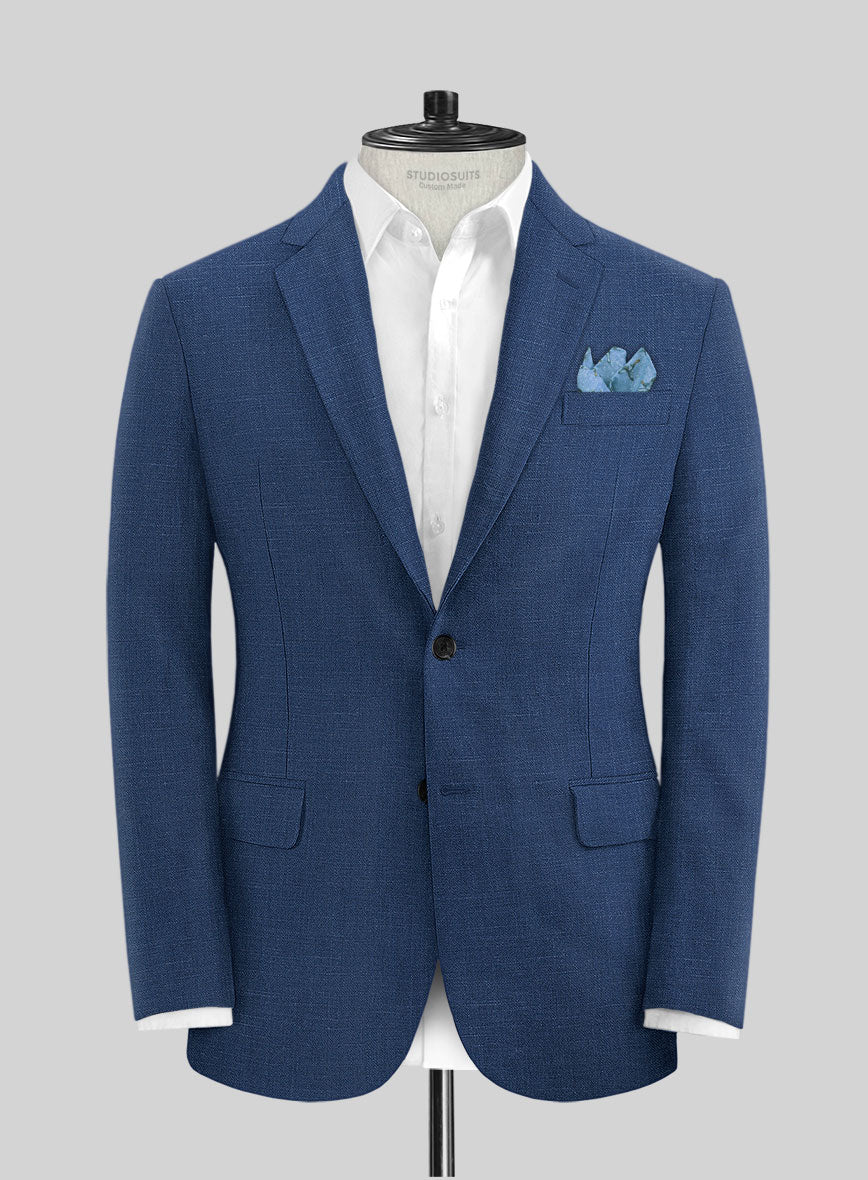 Azure Blue Linen Suit - StudioSuits