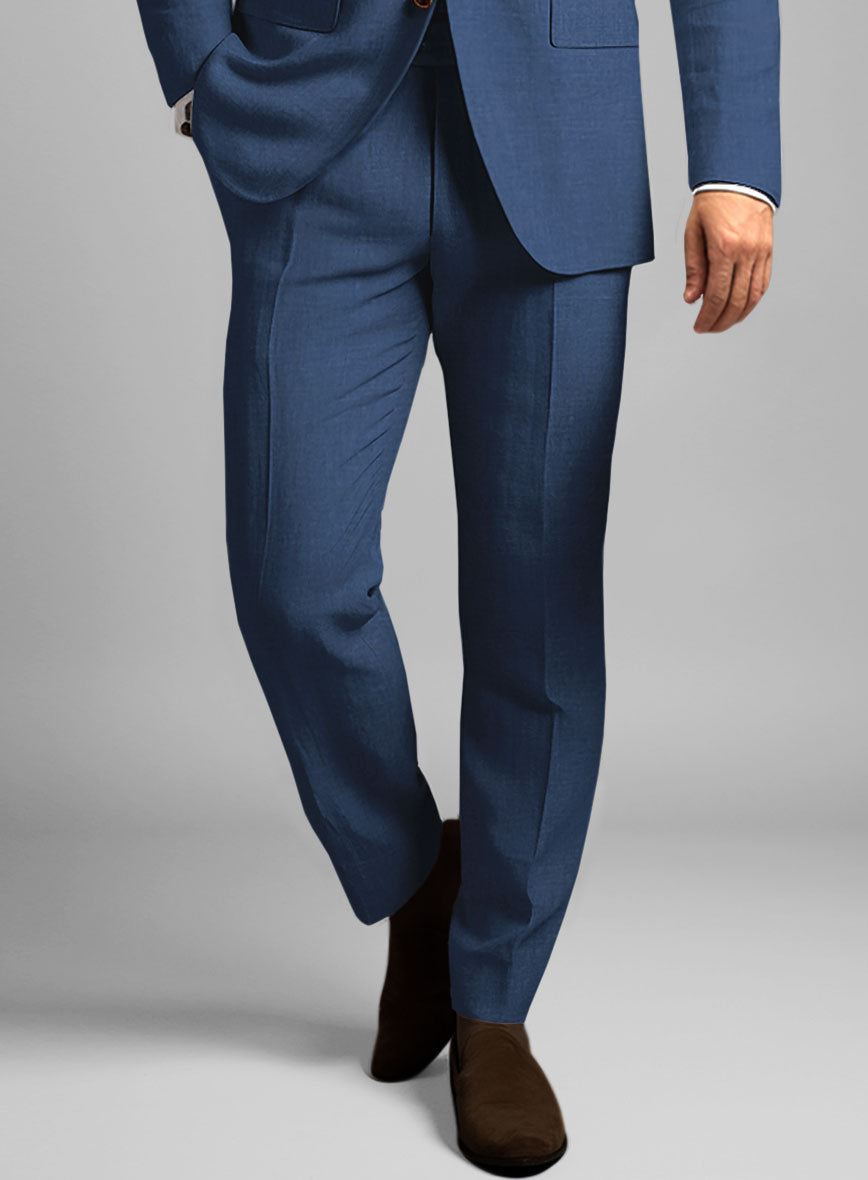 Azure Blue Linen Suit - StudioSuits