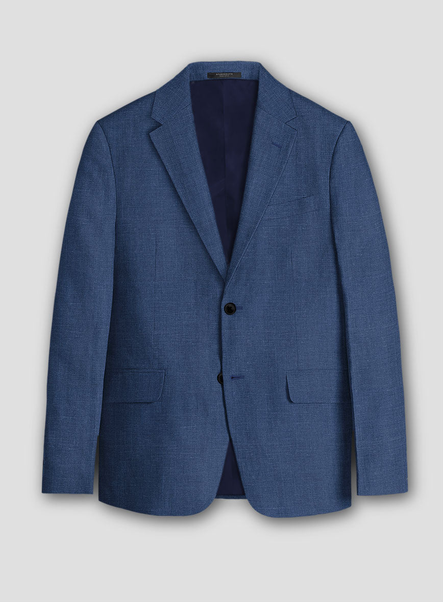 Azure Blue Linen Suit - StudioSuits