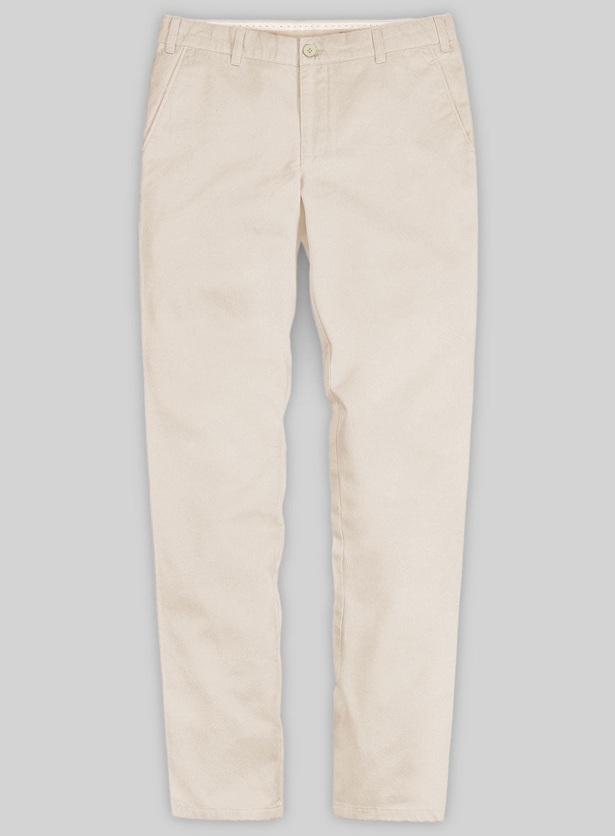 Washed Beige Stretch Chino Pants