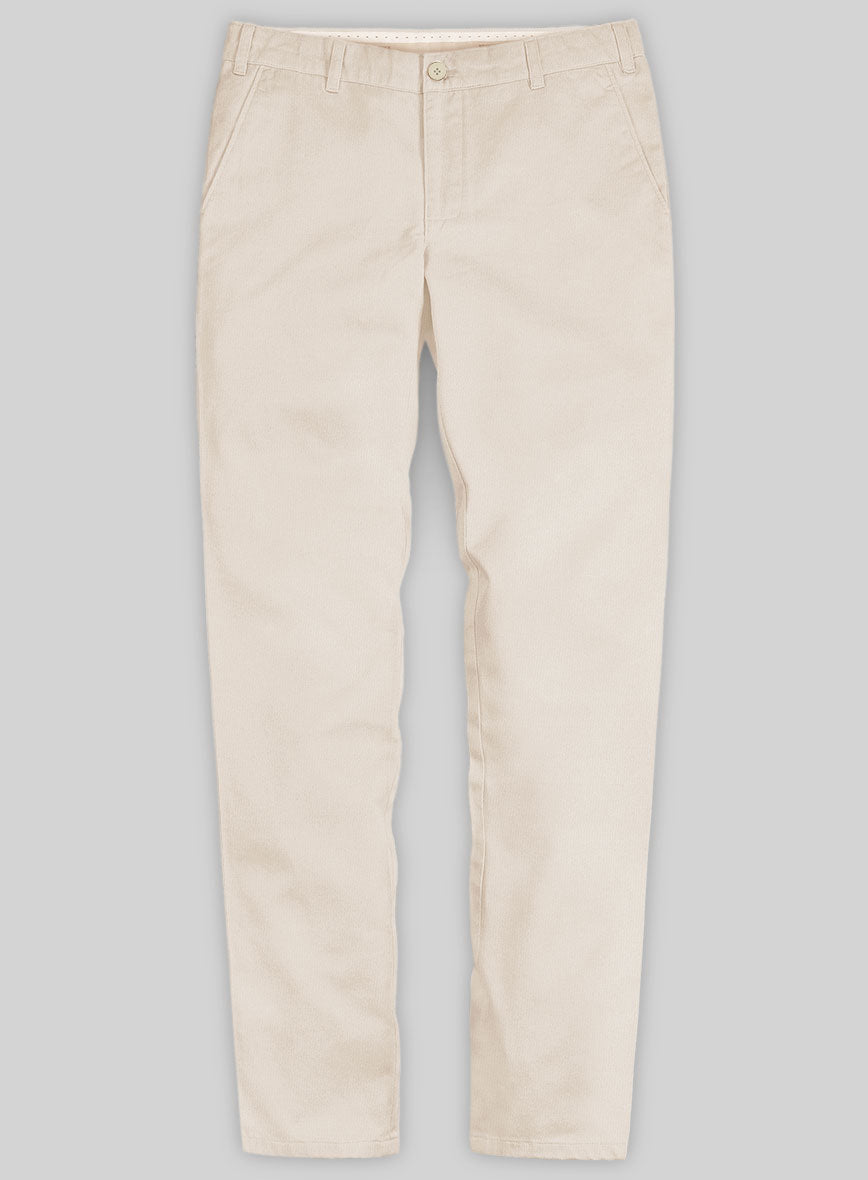 Washed Beige Stretch Chino Pants - StudioSuits