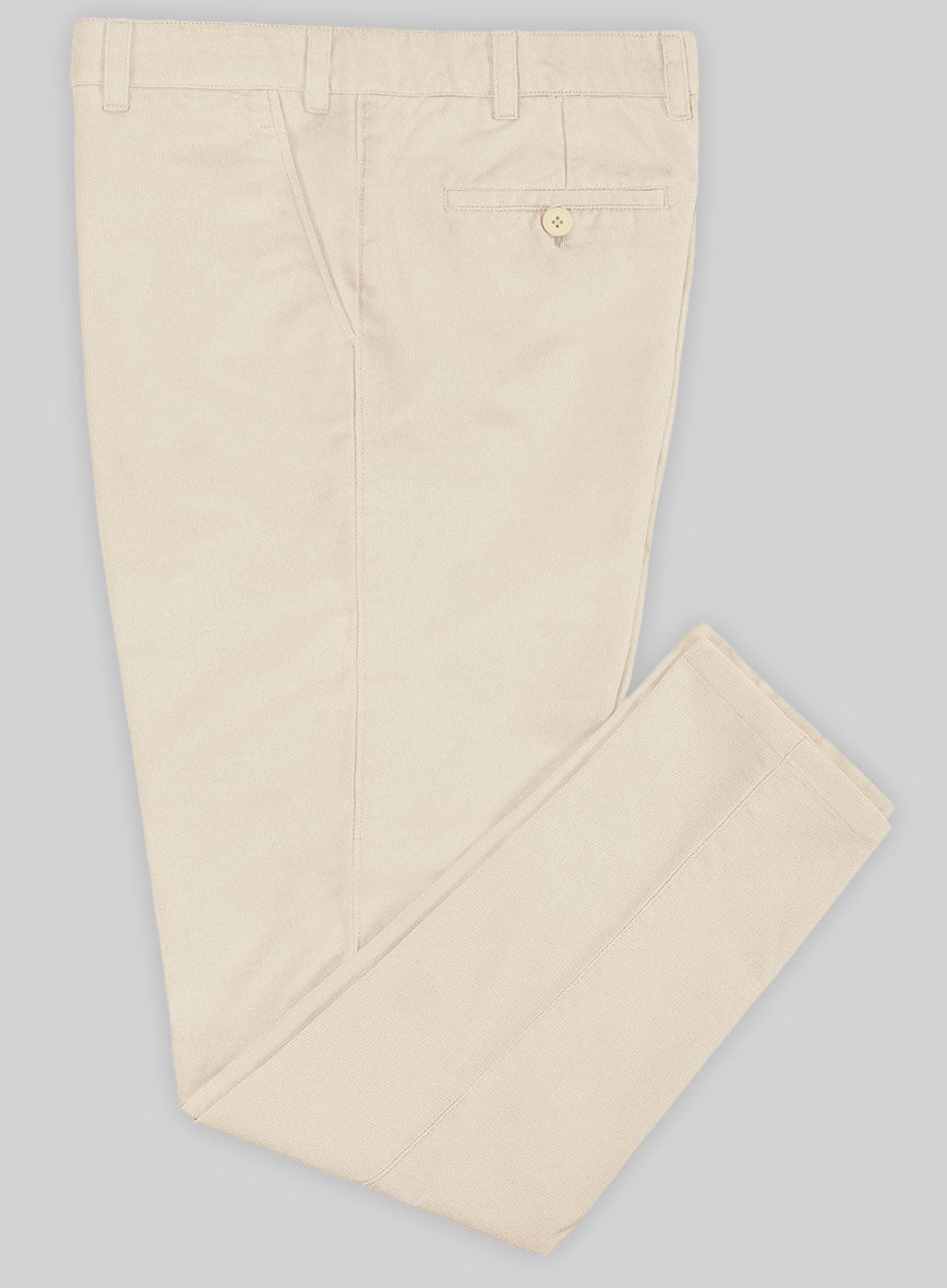 Washed Beige Stretch Chino Pants - StudioSuits