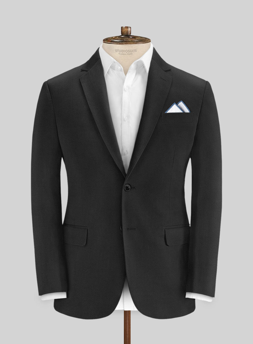 Black Feather Cotton Canvas Stretch Suit - StudioSuits