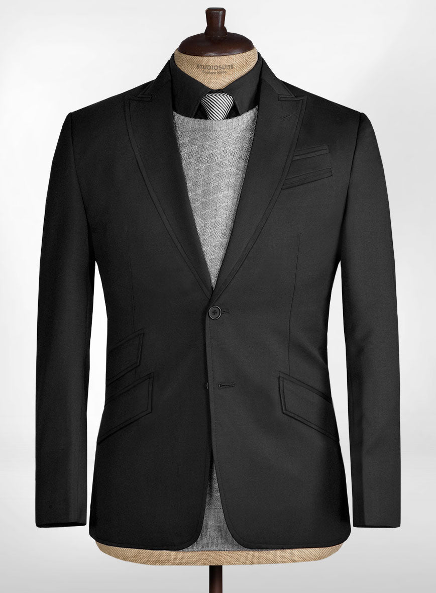 Black Merino Wool Manhattan Style Sports Coat – StudioSuits