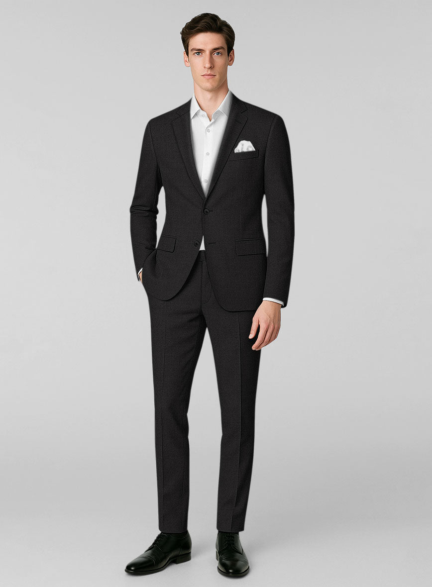 Black Merino Wool Suit - StudioSuits