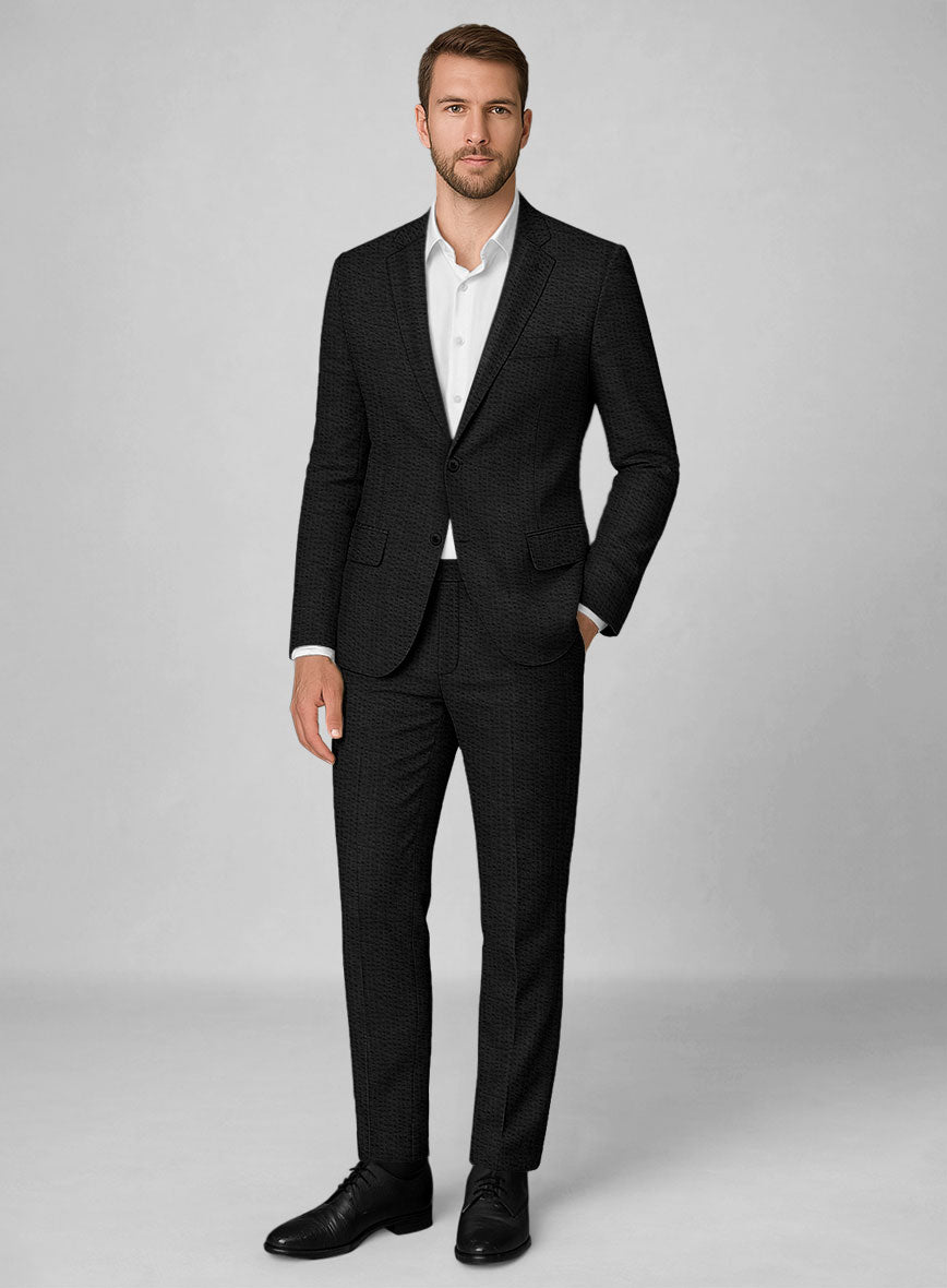 Black Seersucker Suit - StudioSuits