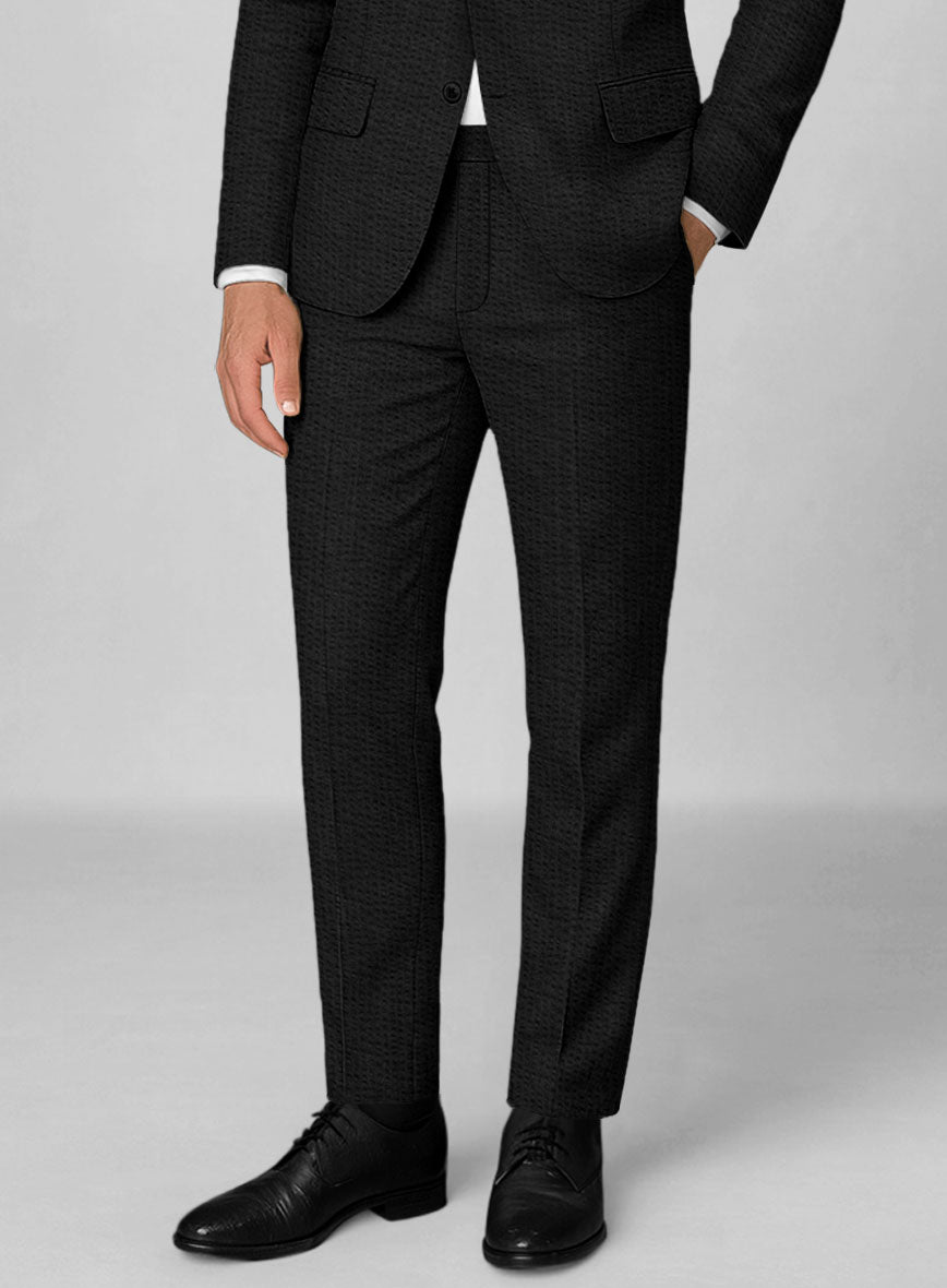 Black Seersucker Suit - StudioSuits