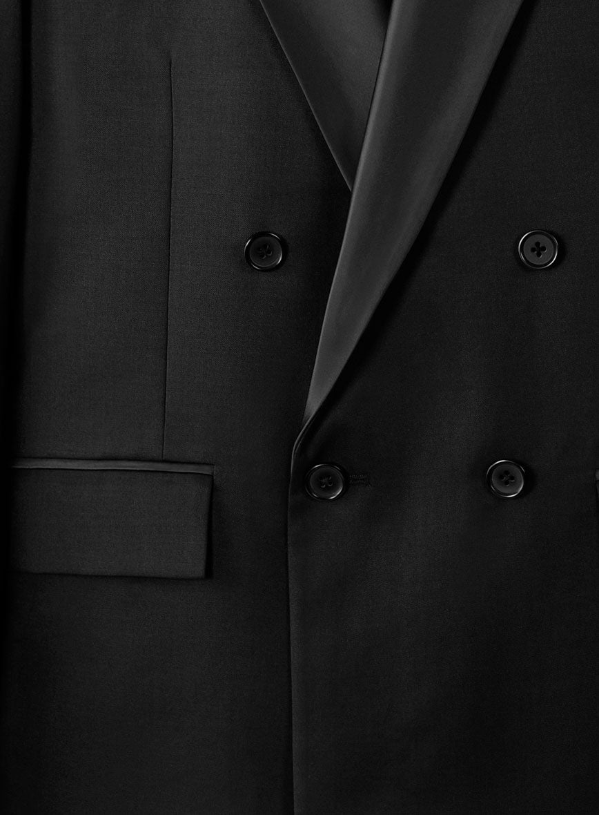 Black Smoking Double Breasted Tuxedo Suit - StudioSuits