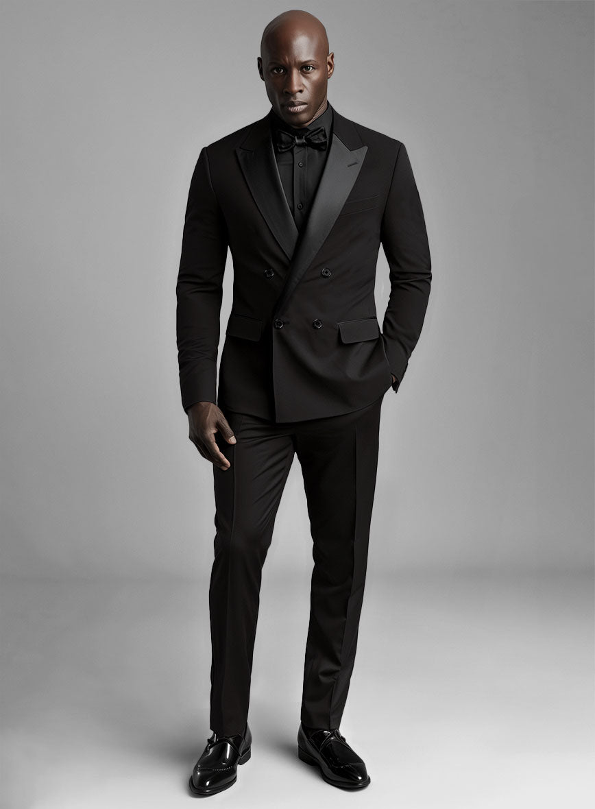 Black Smoking Double Breasted Tuxedo Suit – StudioSuits