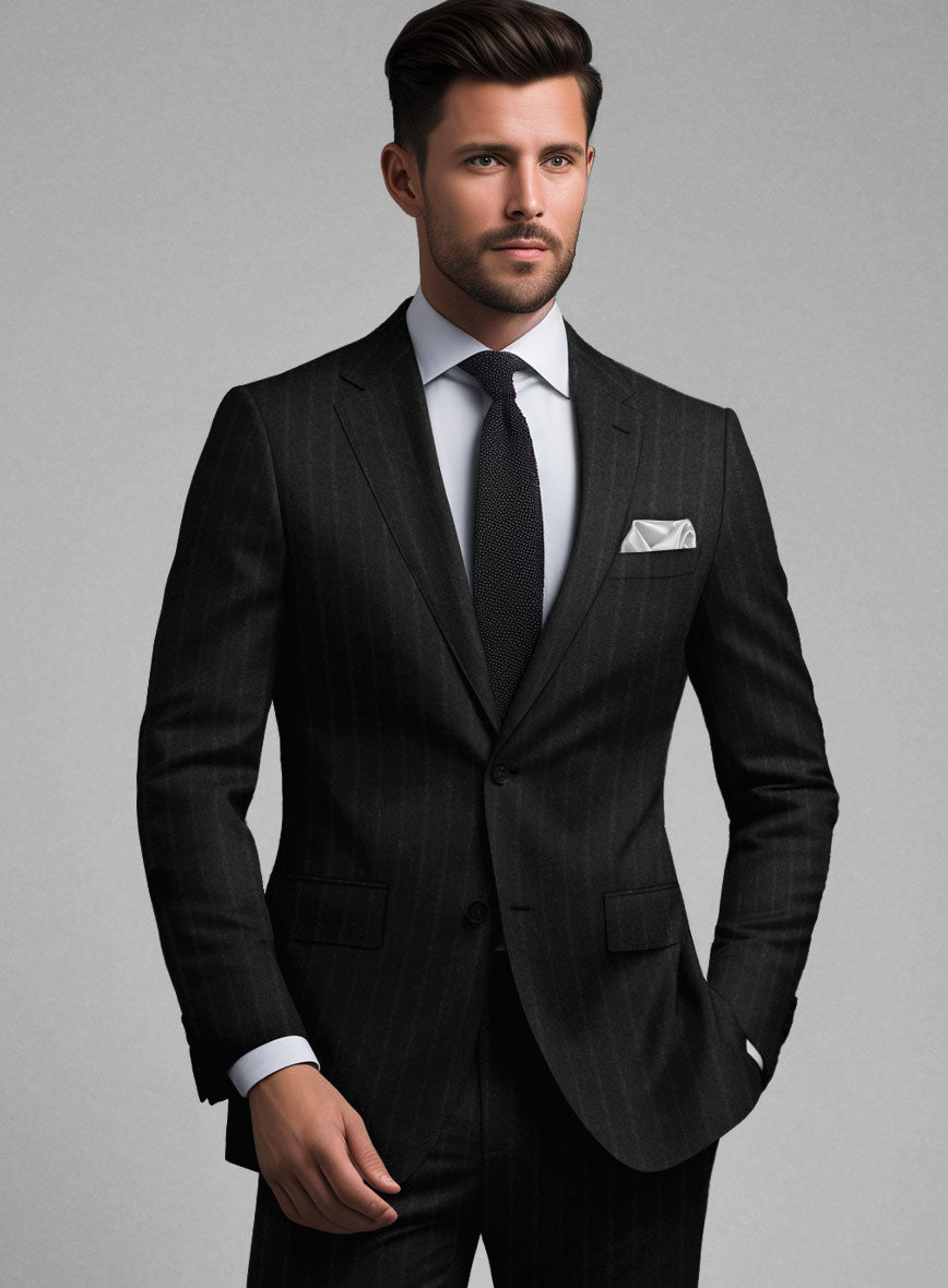 Black Stripe Cashmere Jacket - StudioSuits