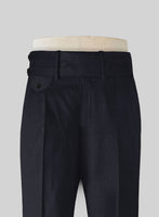 Blue Merino Double Gurkha Wool Trousers - StudioSuits