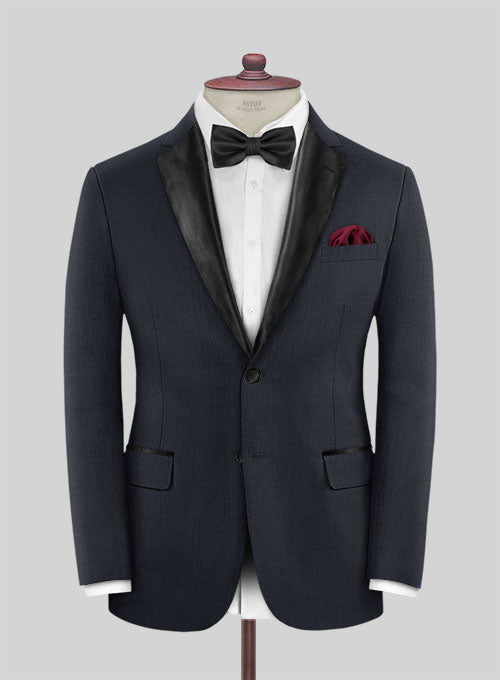 Blue Merino Wool Tuxedo Suit - StudioSuits