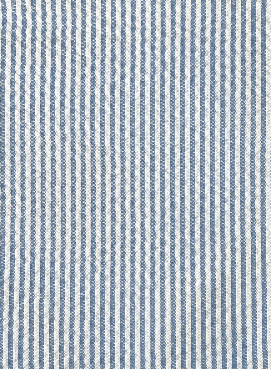 Women's Blue Seersucker Jacket - StudioSuits