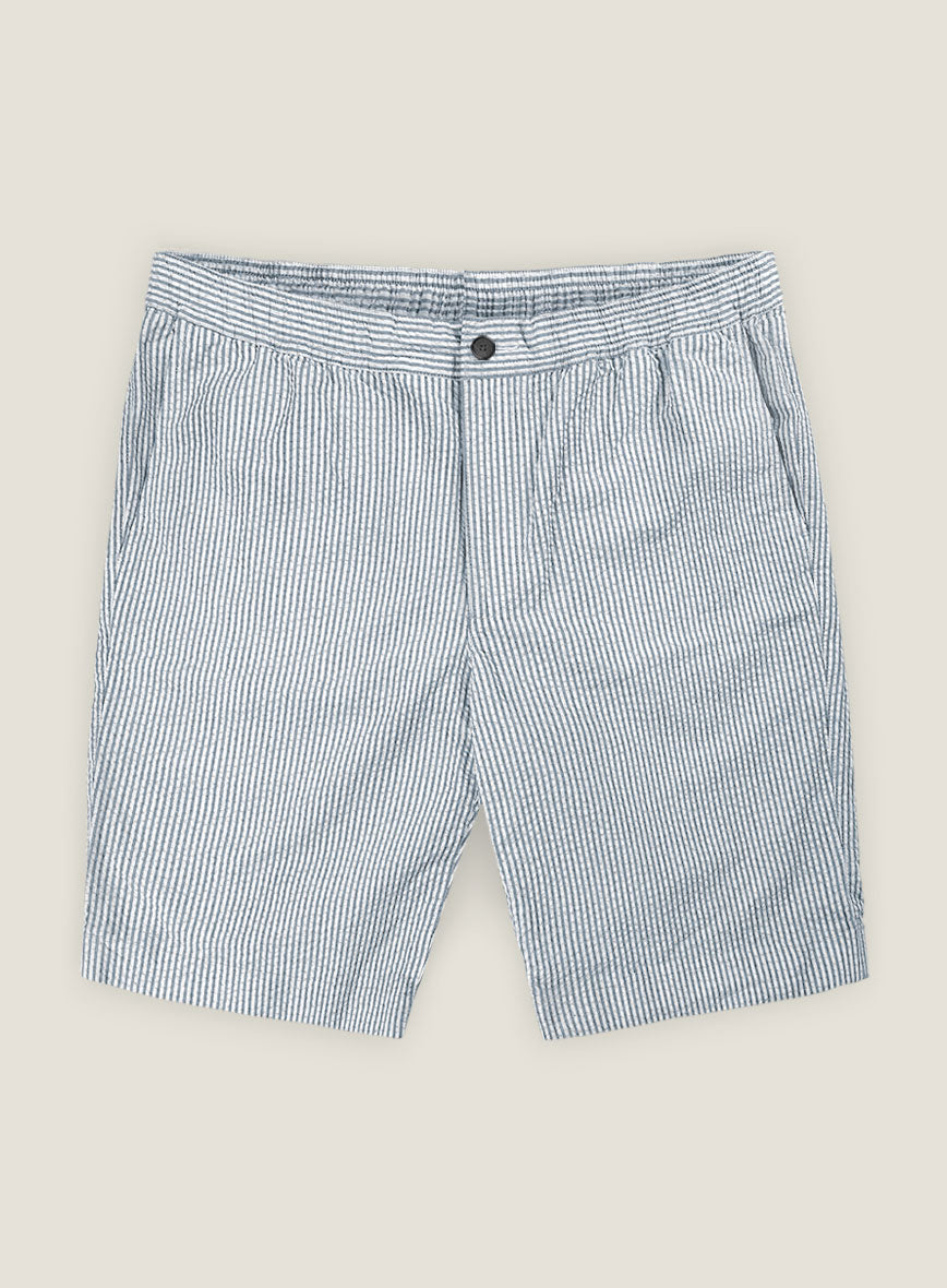 Blue Seersucker Shorts - StudioSuits