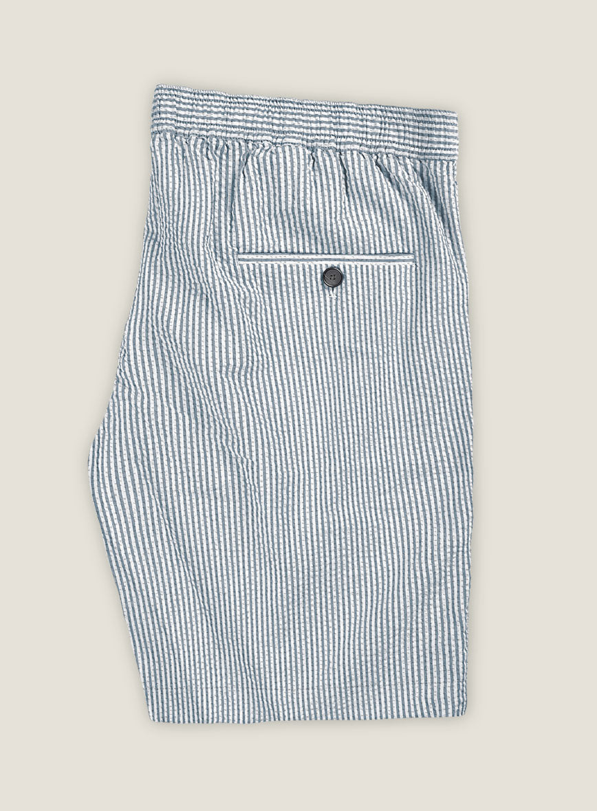 Blue Seersucker Shorts - StudioSuits
