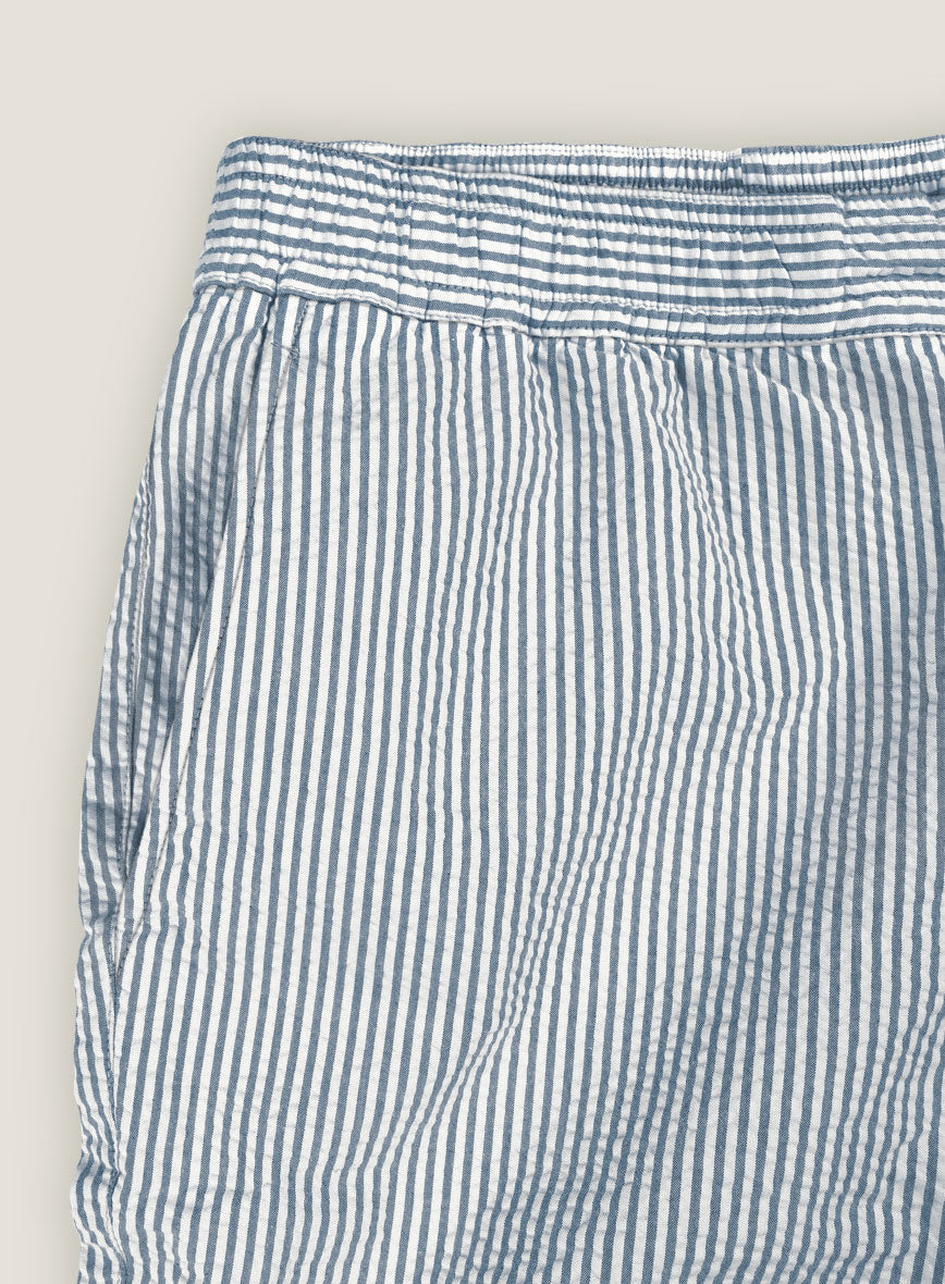 Blue Seersucker Shorts - StudioSuits