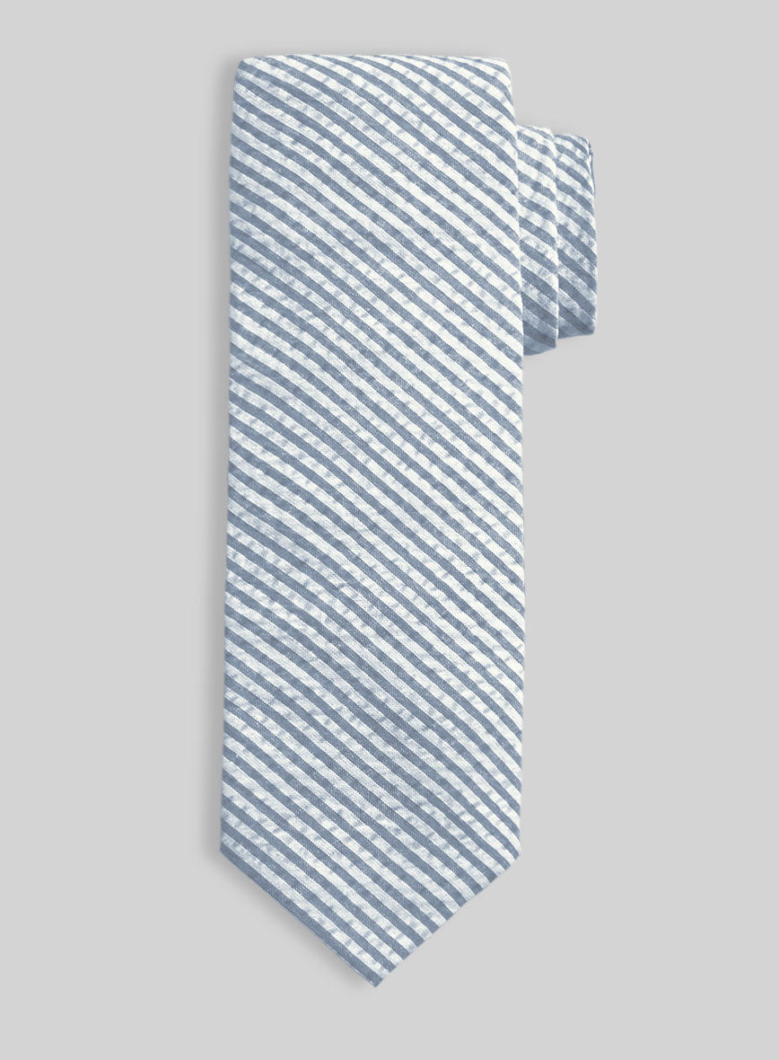 blue seersucker tie