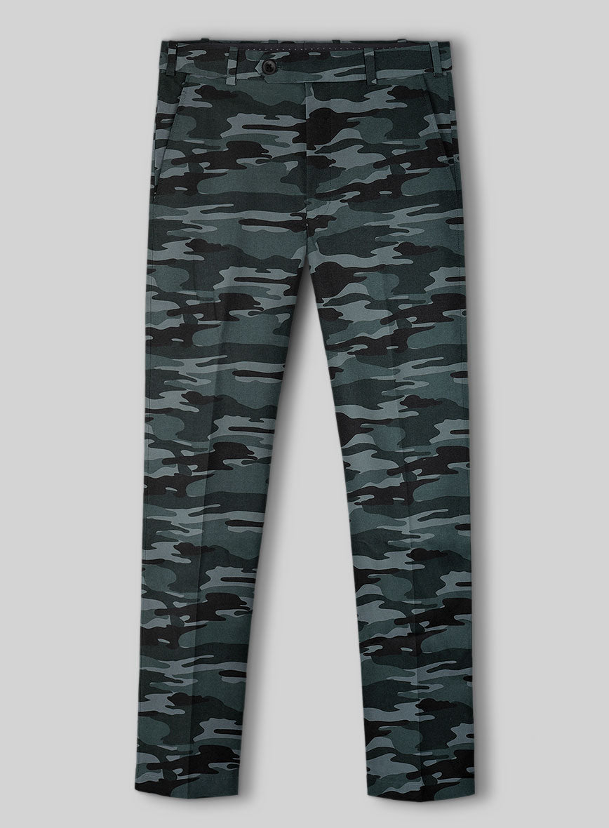 Blue Stretch Camo Pants - StudioSuits
