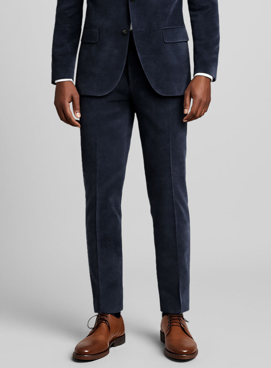 blue velvet dress pants Vilagallo Carla Blue Velvet Trousers