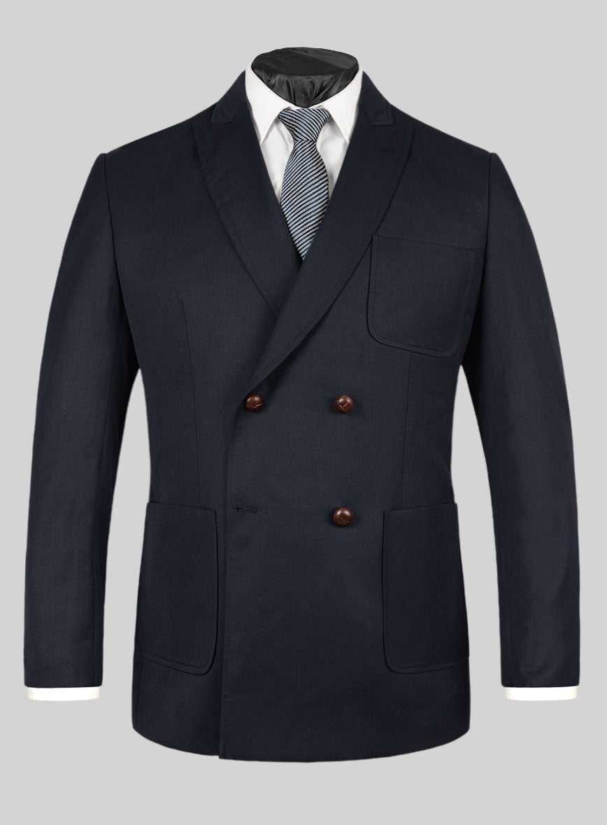 Blue Merino Wool Double Breasted Style Jacket – StudioSuits 
