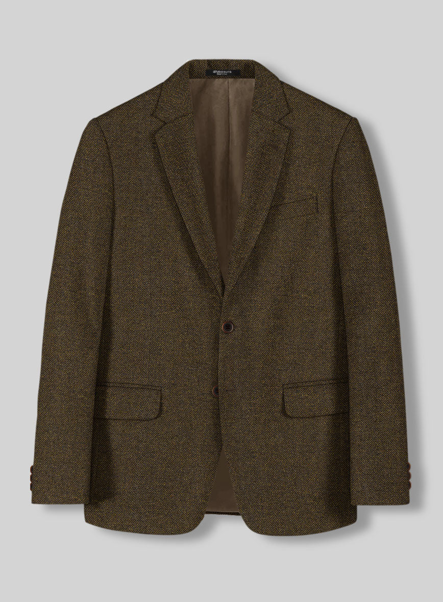 Bottle Brown Herringbone Tweed Jacket – StudioSuits