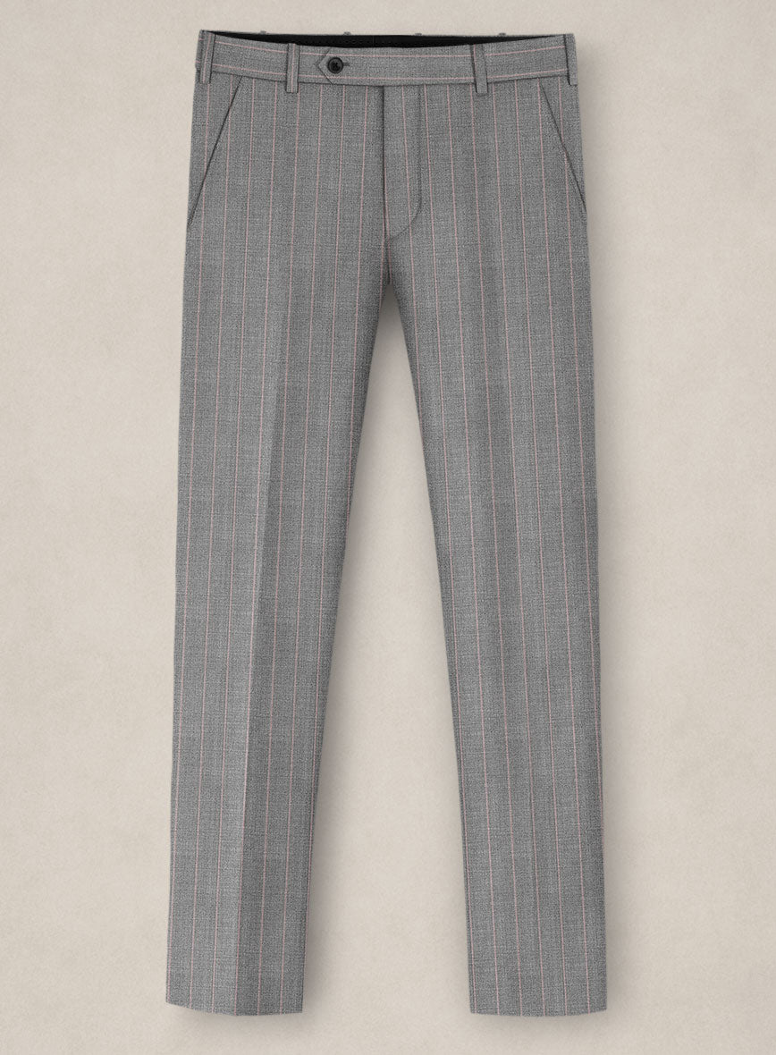 Bristol Ash Gray Rope Stripe Pants - StudioSuits
