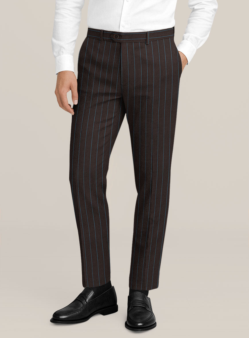 Bristol Brown Rope Stripe Pants - StudioSuits