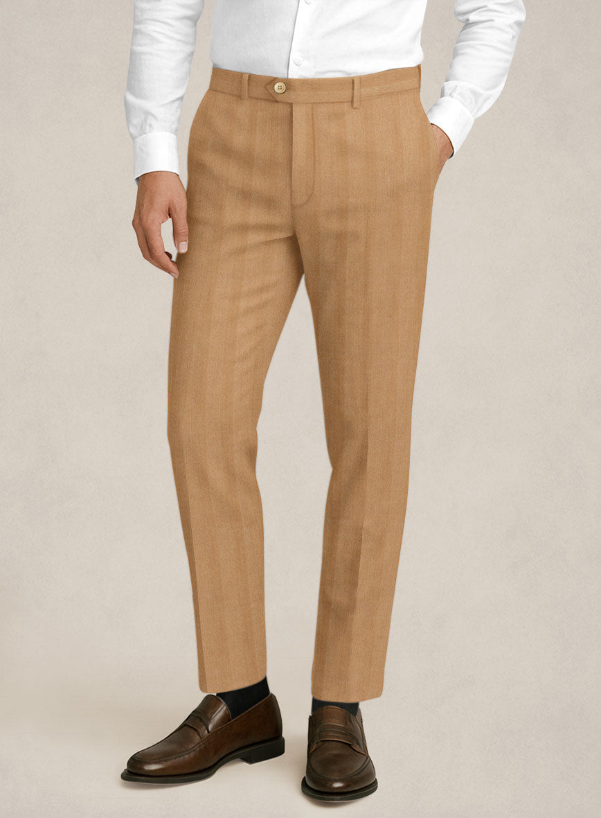 Bristol Camel Herringbone Pants - StudioSuits