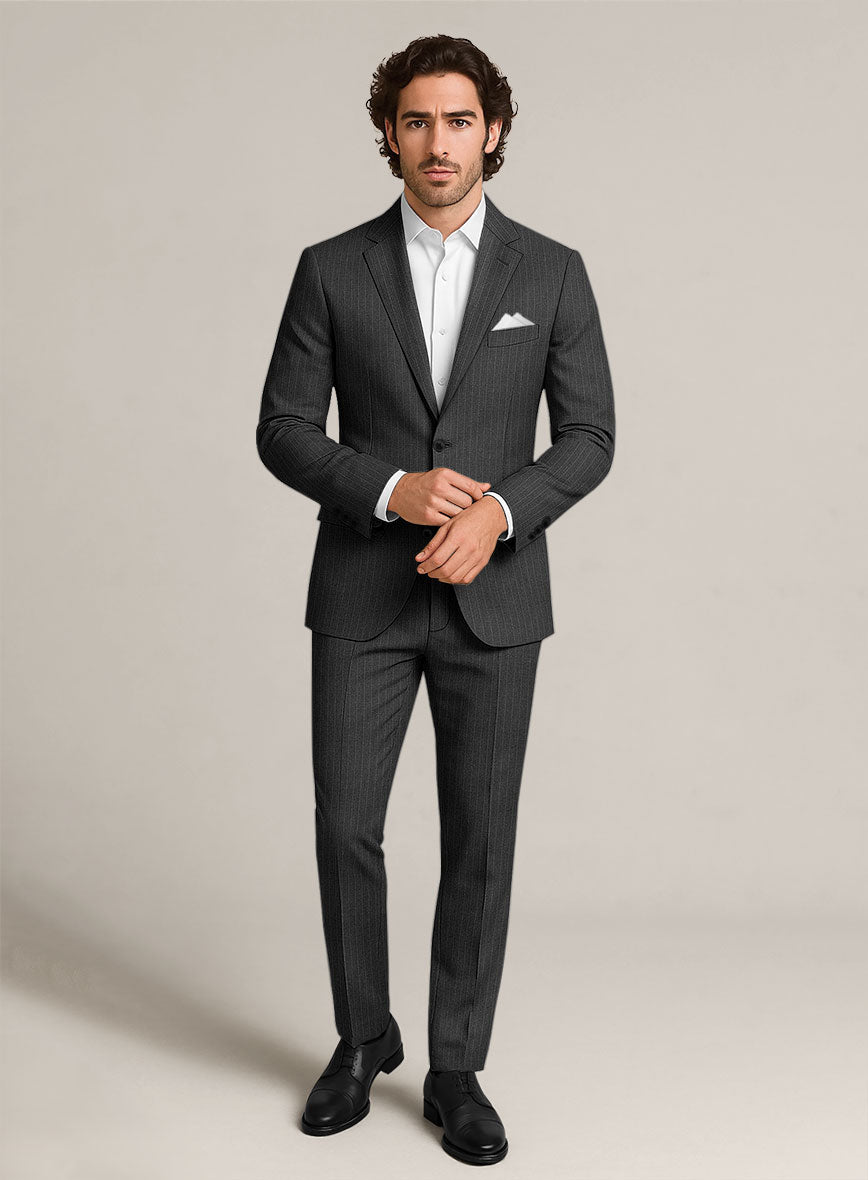 Bristol Charcoal Pinstripe Suit - StudioSuits