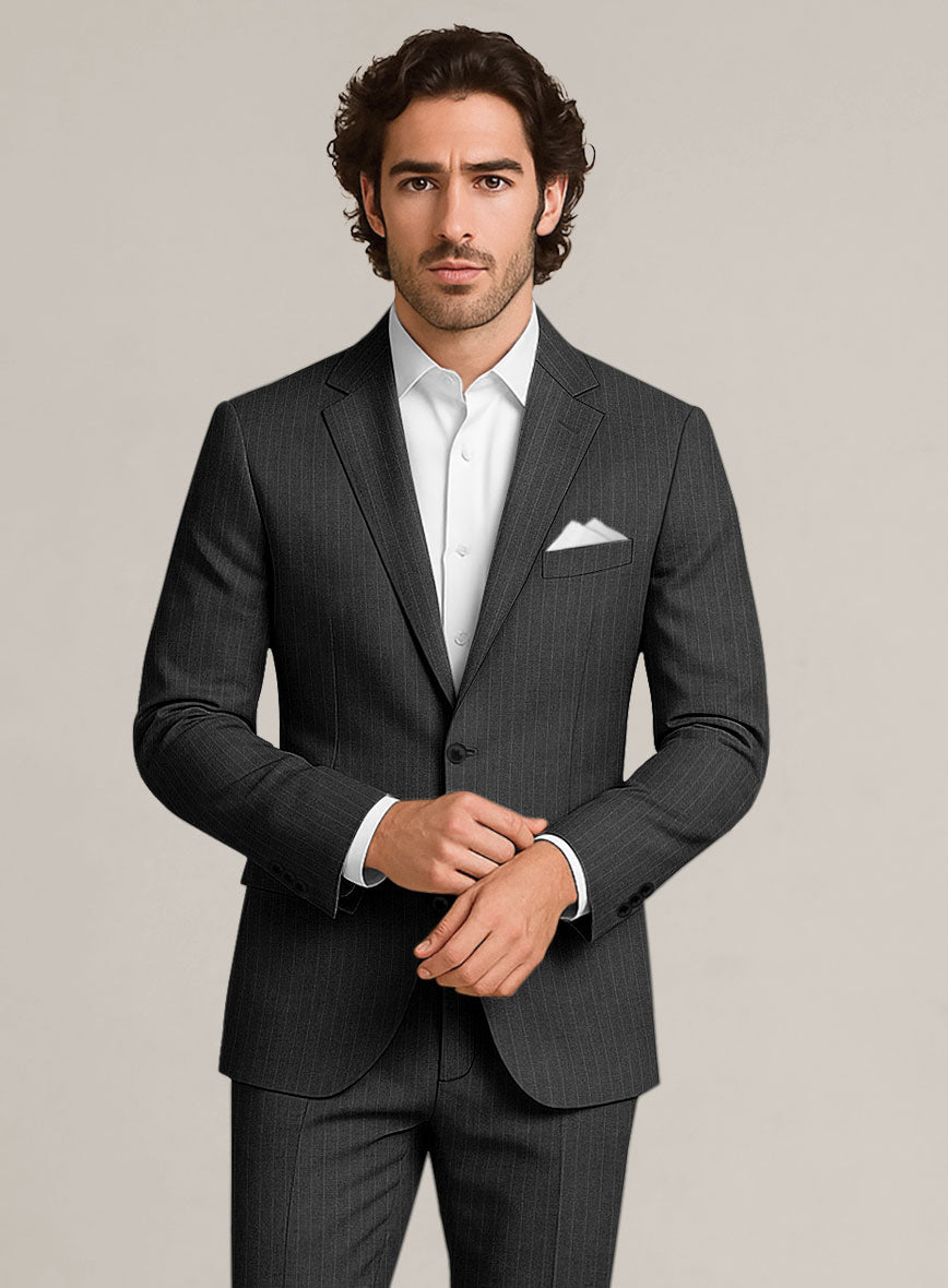 Bristol Charcoal Pinstripe Suit - StudioSuits