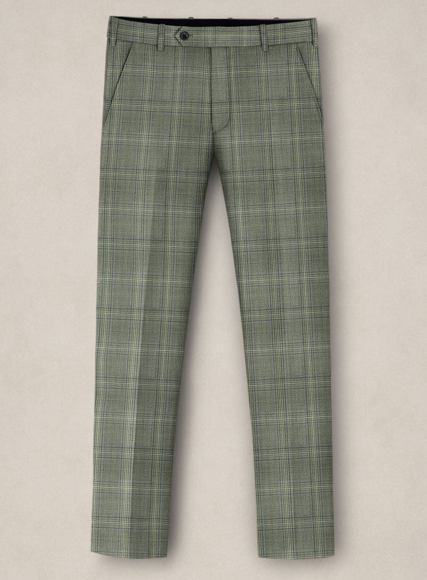Bristol Corda Beige Check Pants - StudioSuits