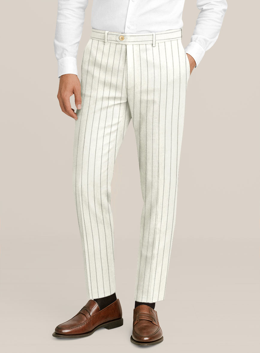 Bristol Cream Rope Stripe Pants - StudioSuits