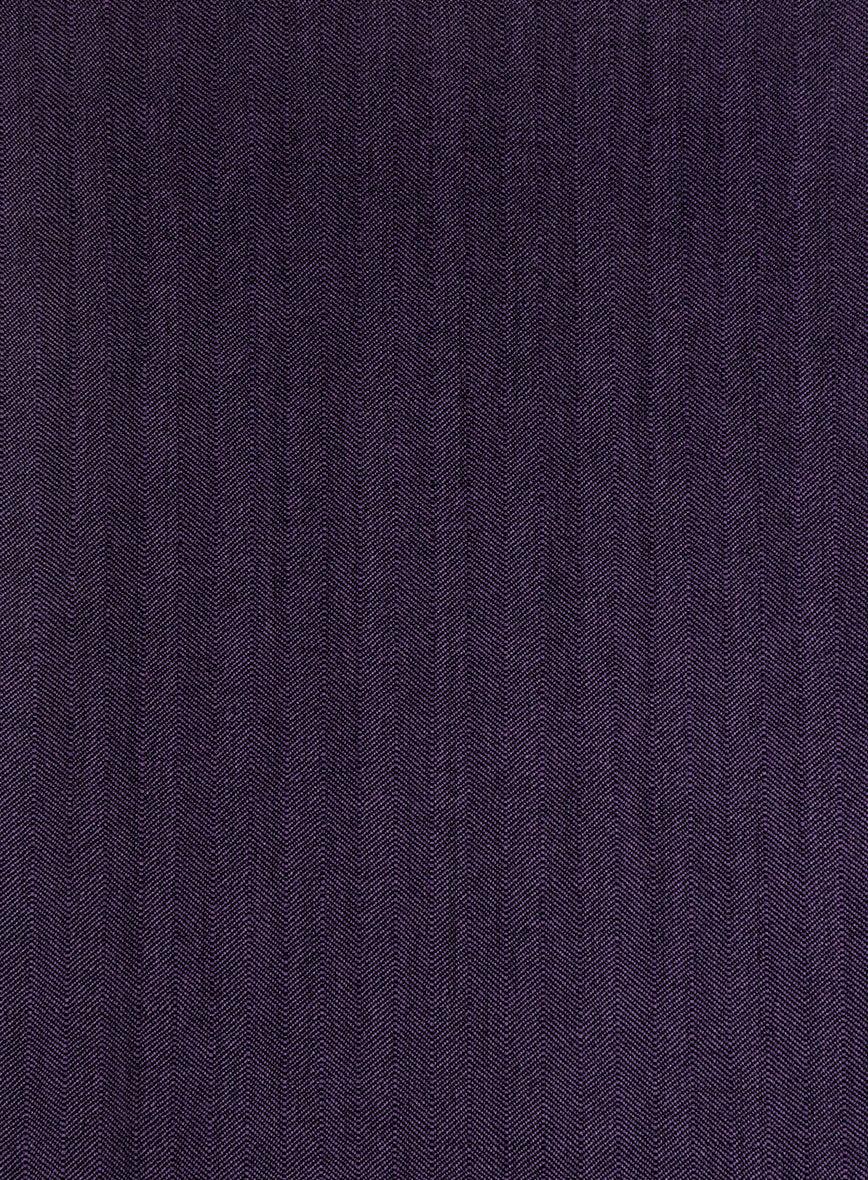 Bristol Eggplant Herringbone Pants - StudioSuits
