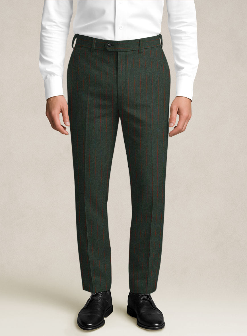 Bristol Green Rope Stripe Pants - StudioSuits