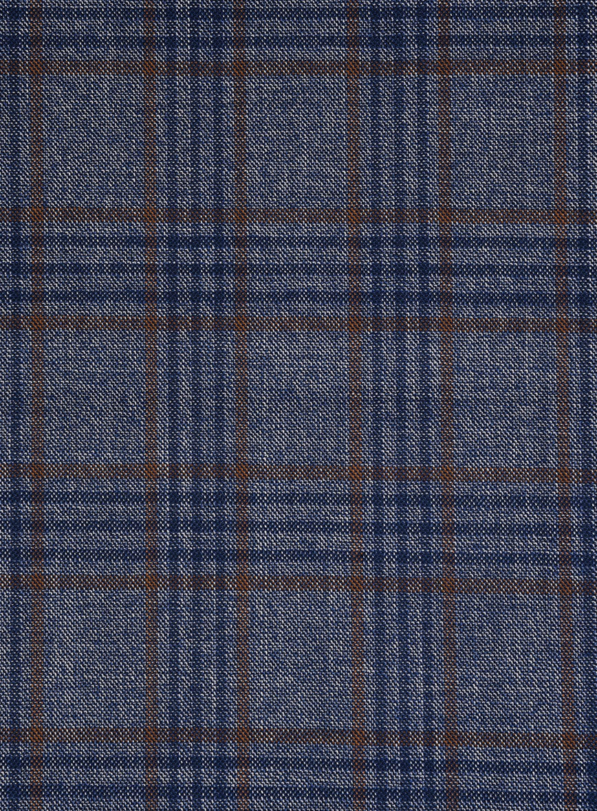 Bristol Indaco Blue Check Pants - StudioSuits