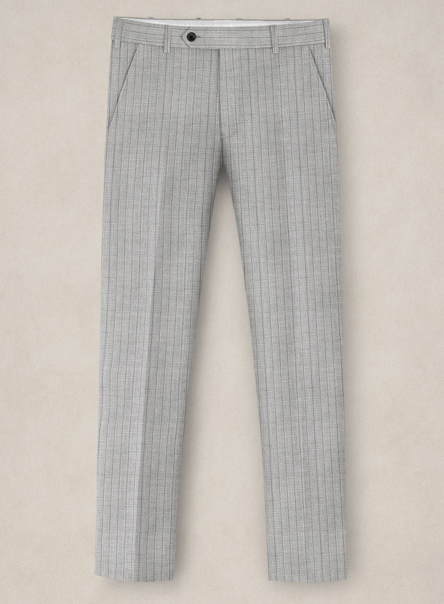 Bristol Light Gray Pinstripe Pants - StudioSuits