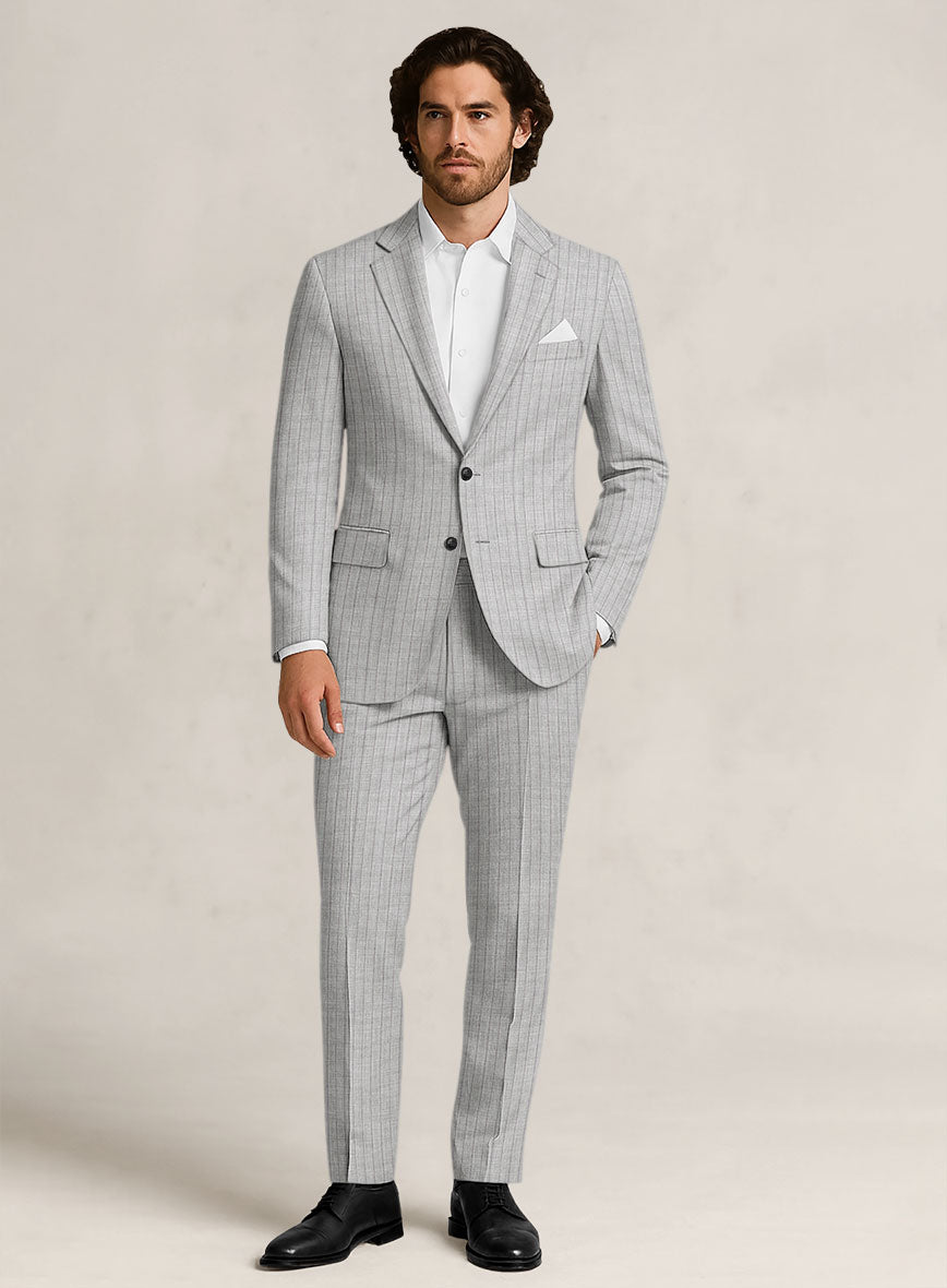 Bristol Light Gray Pinstripe Suit - StudioSuits