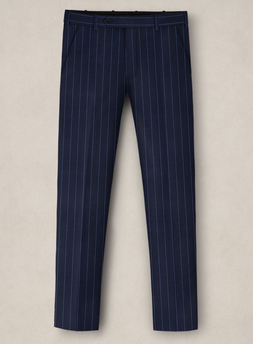 Bristol Navy Blue Rope Stripe Pants - StudioSuits
