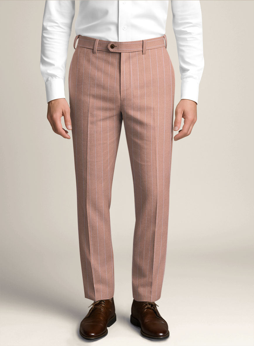 Bristol Rosy Brown Rope Stripe Pants - StudioSuits