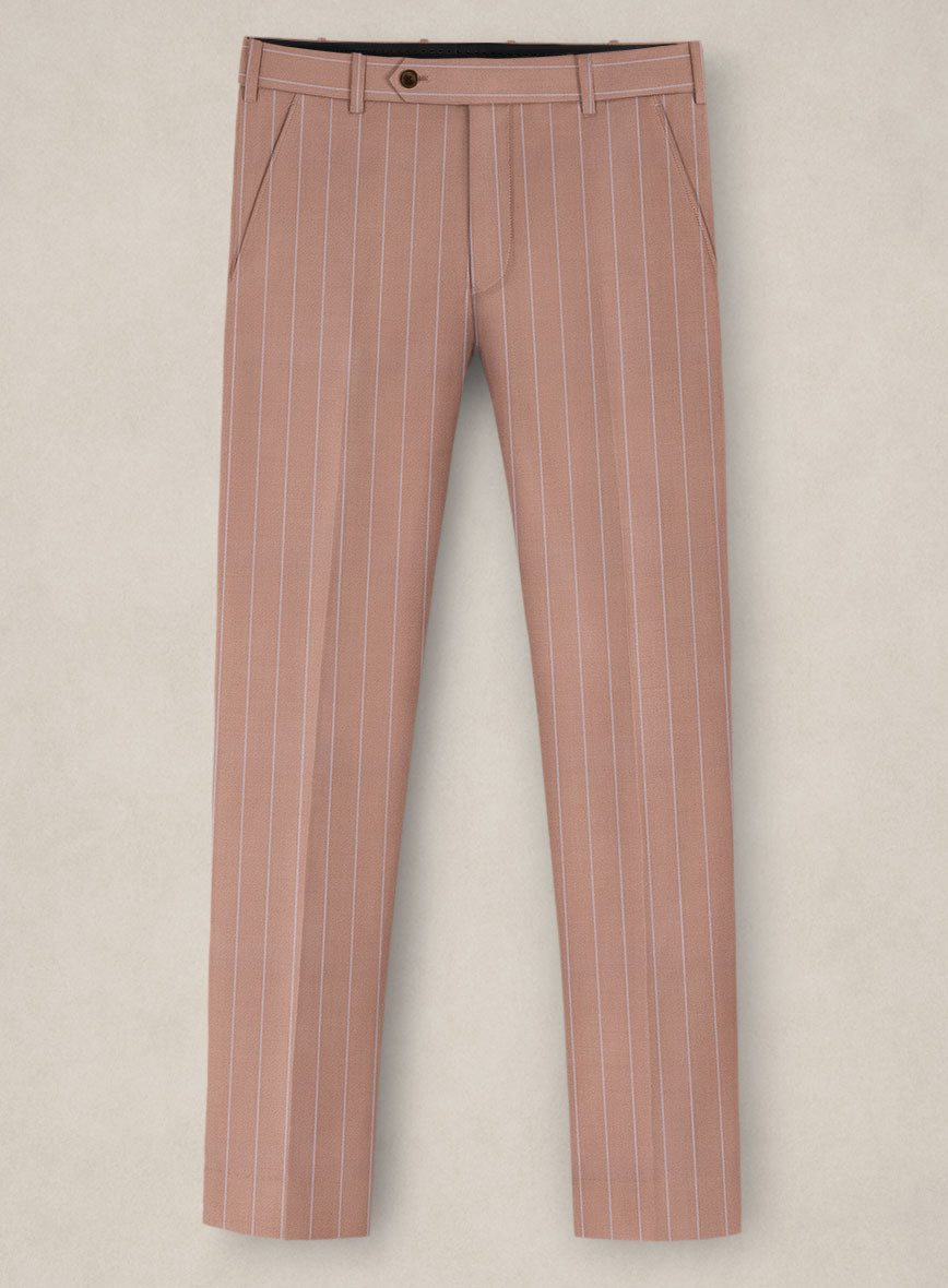 Bristol Rosy Brown Rope Stripe Pants - StudioSuits