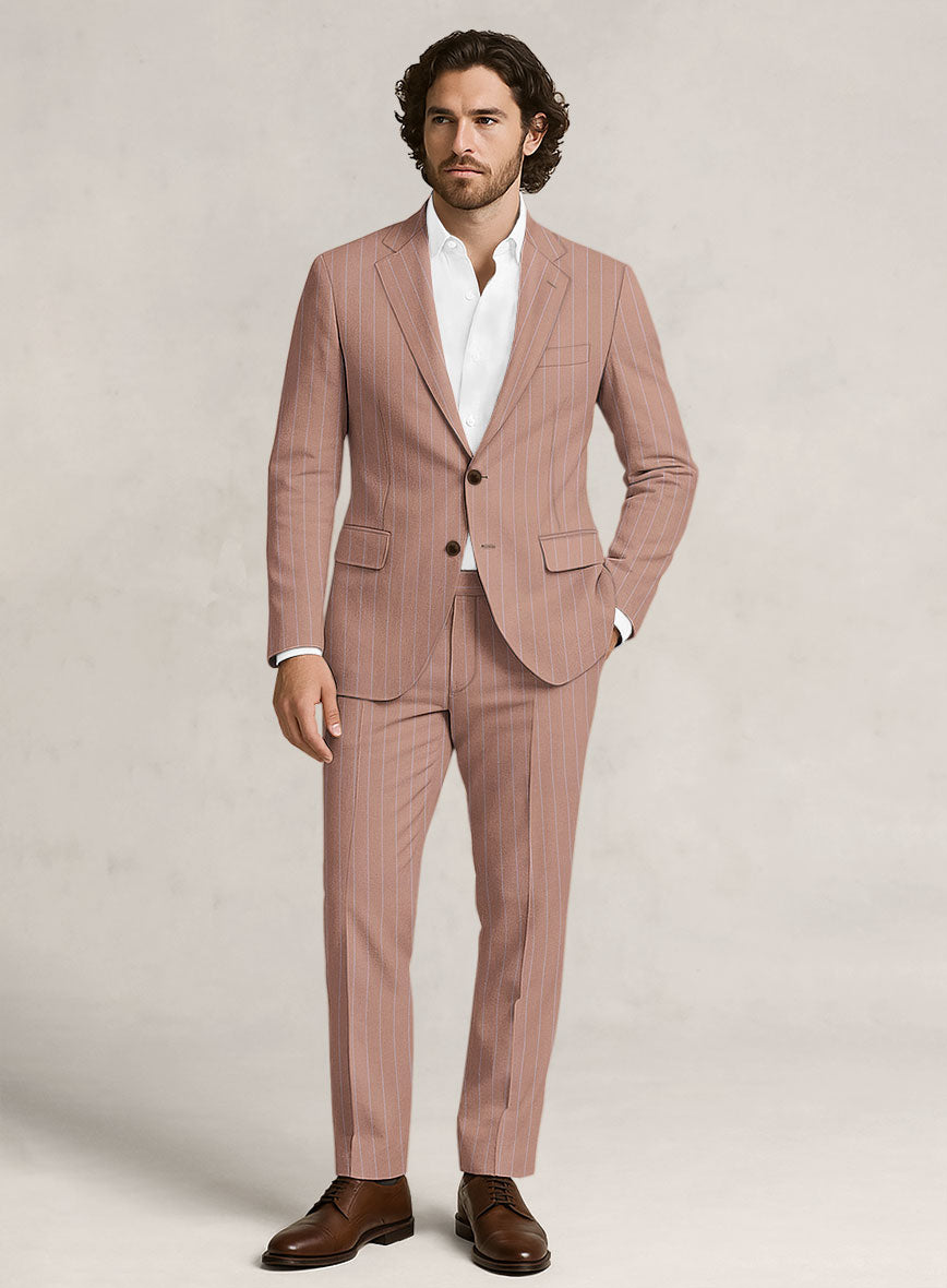 Bristol Rosy Brown Rope Stripe Suit - StudioSuits
