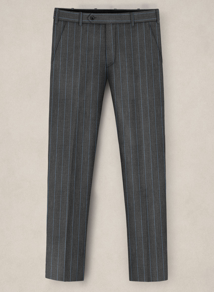Bristol Slate Gray Rope Stripe Pants - StudioSuits