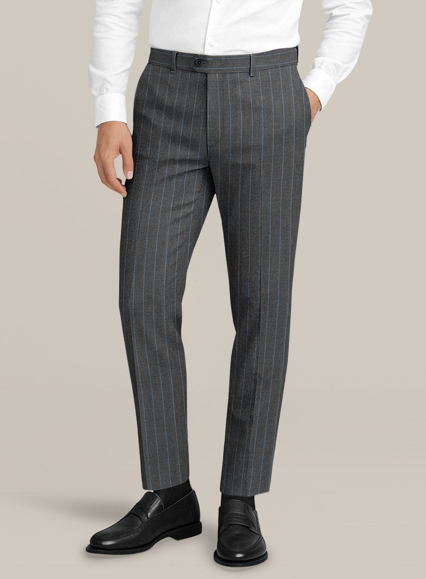 Bristol Slate Gray Rope Stripe Suit - StudioSuits