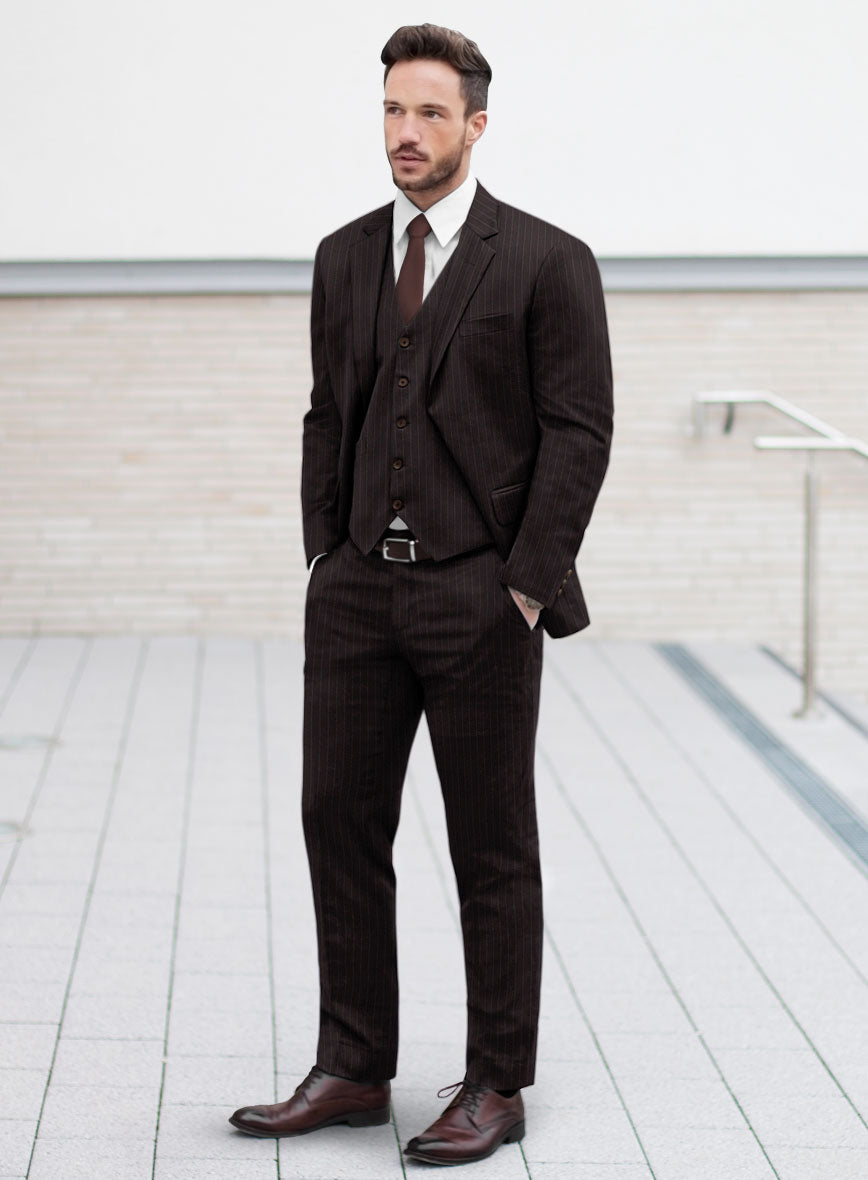 Brown Pinstripe Suit - StudioSuits