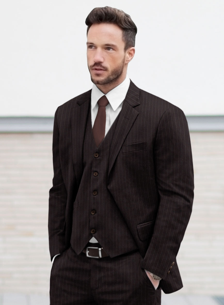 Brown Pinstripe Suit - StudioSuits